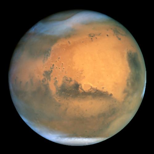 Mars, as seen by the Hubble Space Telescope. Acknowledgements: J. Bell (Cornell U.), P. James (U. Toledo), M. Wolff (Space Science Institute), A. Lubenow (STScI), J. Neubert (MIT/Cornell) Credit: NASA/ESA and The Hubble Heritage Team STScI/AURA