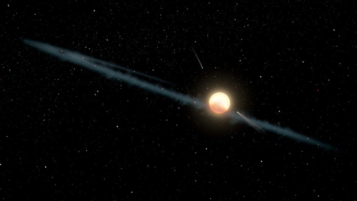 Illustration showing a ring of dust orbiting Boyajian’s Star, also known as Tabby's Star. Credit: NASA/JPL-Caltech