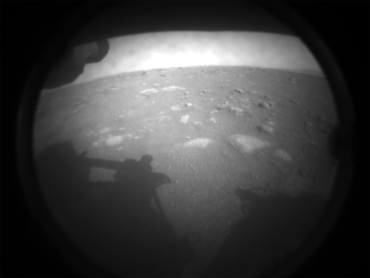 The first image of Mars captured by NASA’s Perseverance rover. Credit: NASA/JPL-Caltech The first image of Mars captured by NASA’s Perseverance rover. Credit: NASA/JPL-Caltech