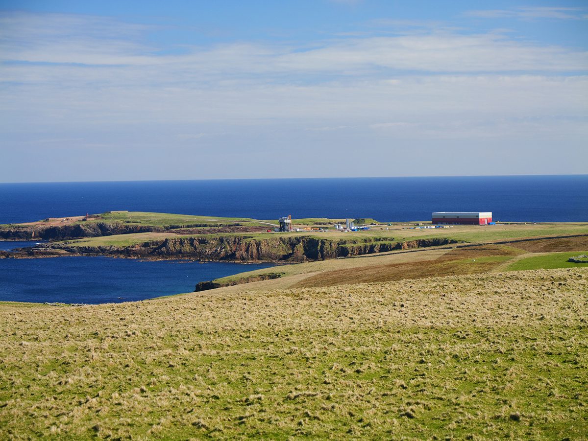 Saxavord Space Port nestled on the rugged coastline of Unst, Shetland, UK. Credit: Alan Morris / Getty Images