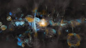 An image of the supermassive black hole at the centre of the Milky Way, captured by the MeerKAT radio telescope. Credit: NASA, ESA, CSA, STScI, SARAO, Samuel Crowe (UVA), John Bally (CU), Ruben Fedriani (IAA-CSIC), Ian Heywood (Oxford) An image of the supermassive black hole at the centre of the Milky Way, captured by the MeerKAT radio telescope. Credit: NASA, ESA, CSA, STScI, SARAO, Samuel Crowe (UVA), John Bally (CU), Ruben Fedriani (IAA-CSIC), Ian Heywood (Oxford)