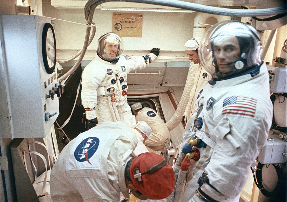 Apollo 10 astronauts Thomas P. Stafford and Eugene A. Cernan. Credit: NASA