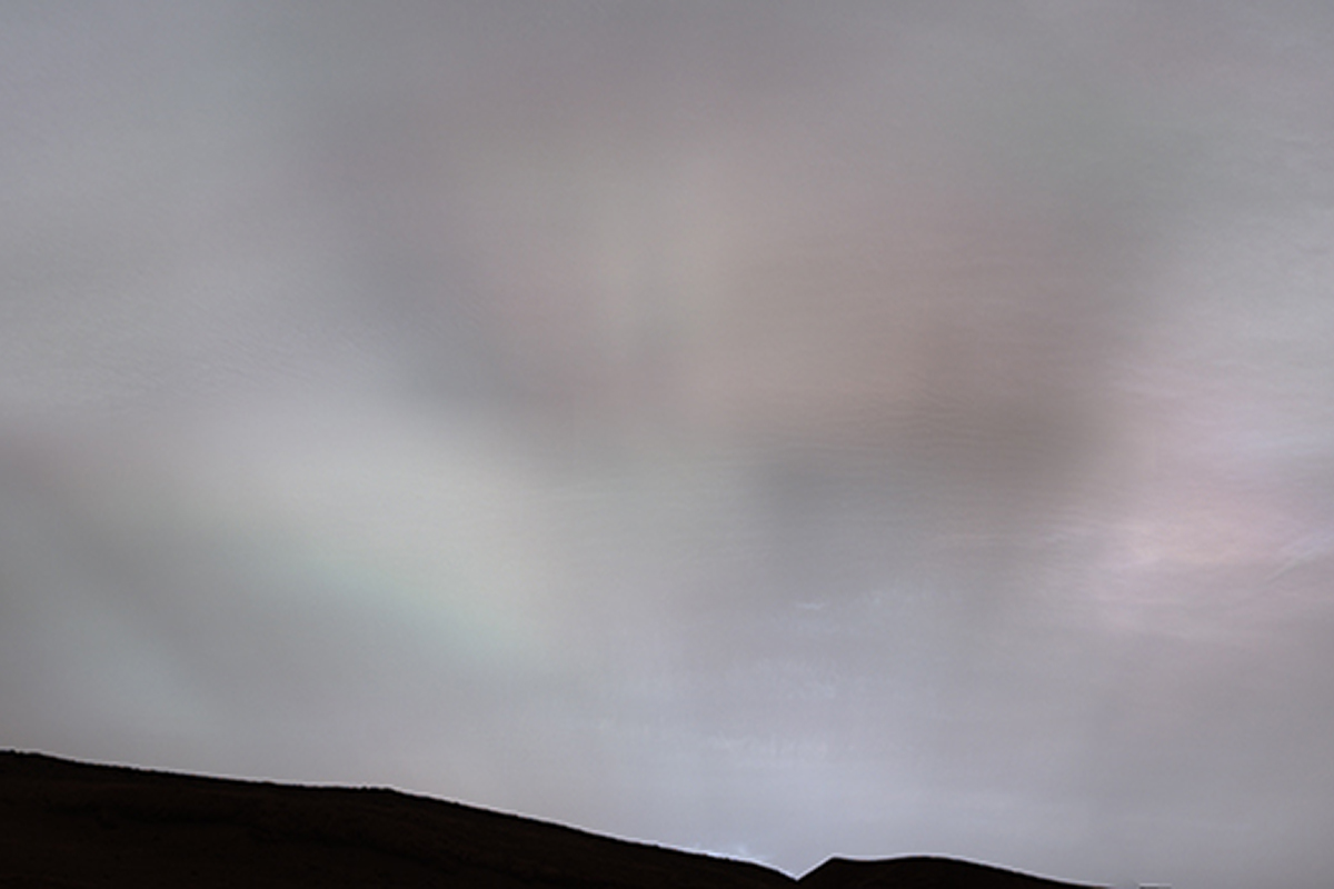 An image of 'sun rays' or crepuscular rays on Mars, as seen by NASA’s Curiosity Mars rover on 2 February 2023. Credits: NASA/JPL-Caltech/MSSS/SSI