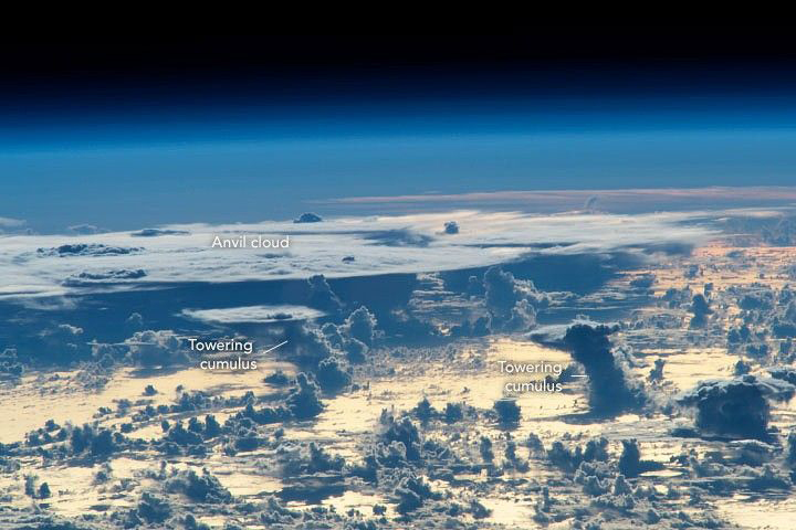 ISS astronauts get to see clouds from both sides. Credit: NASA