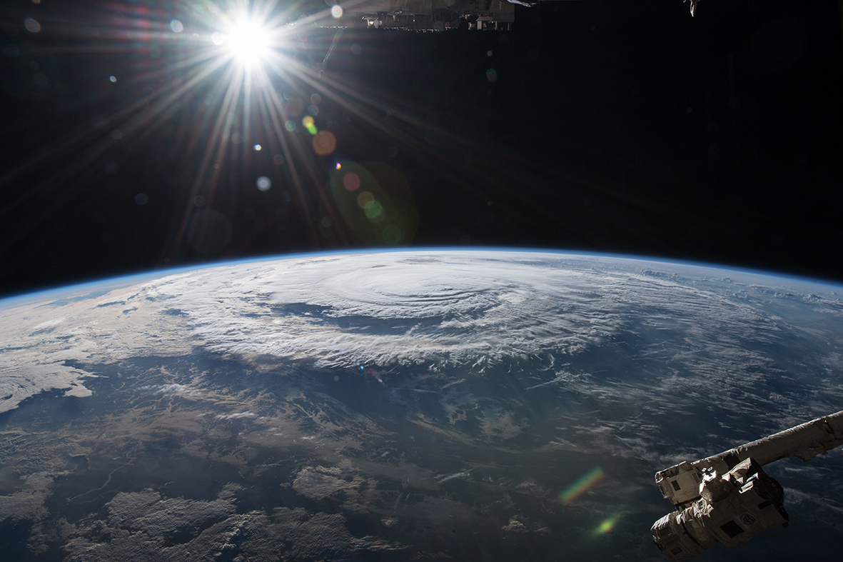 Hurricane Florence makes landfall in North Carolina, 2018. Credit: NASA