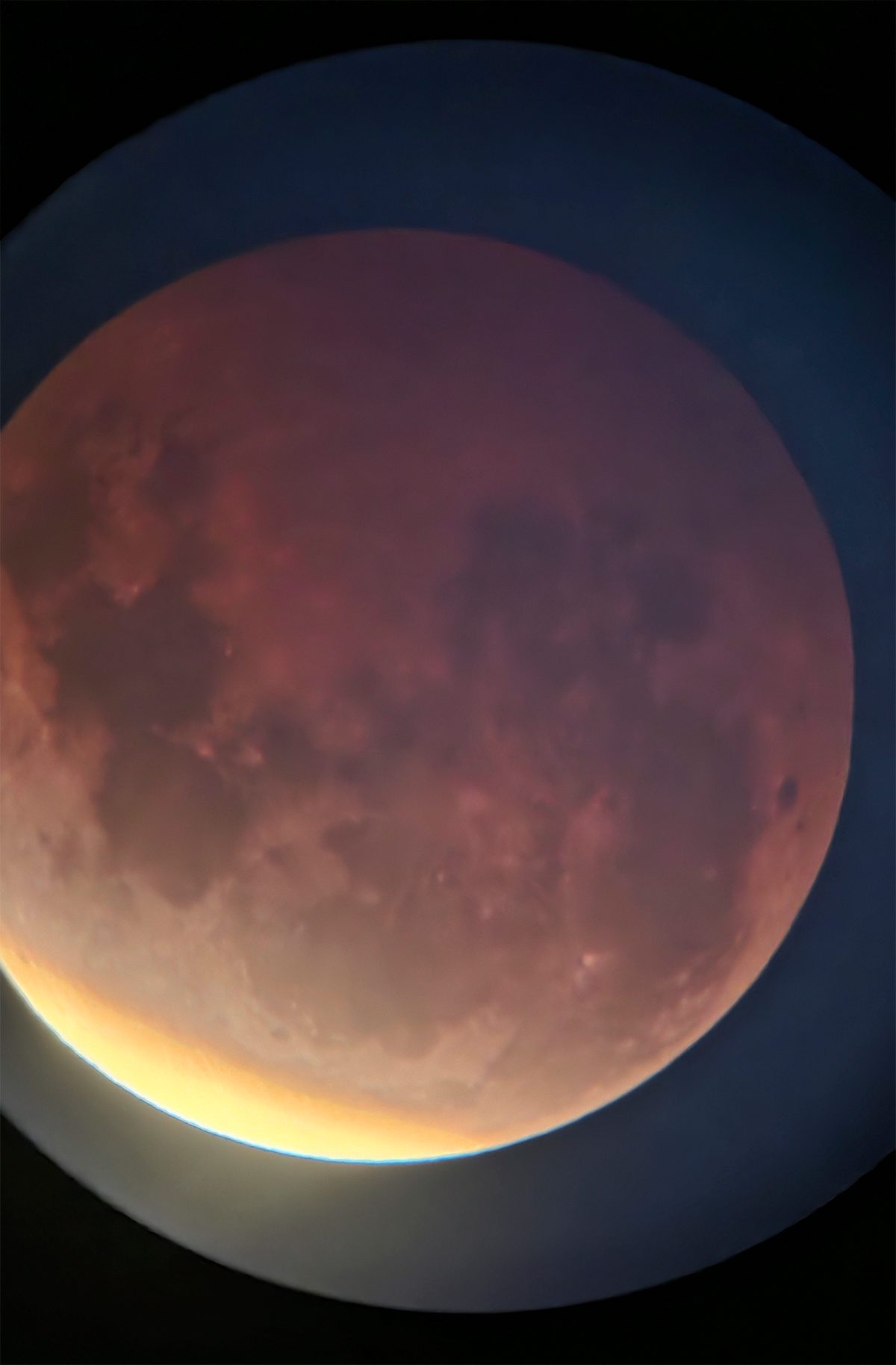 The lunar eclipse of 28 August 2026 captured by Tom from Oxfordshire, UK