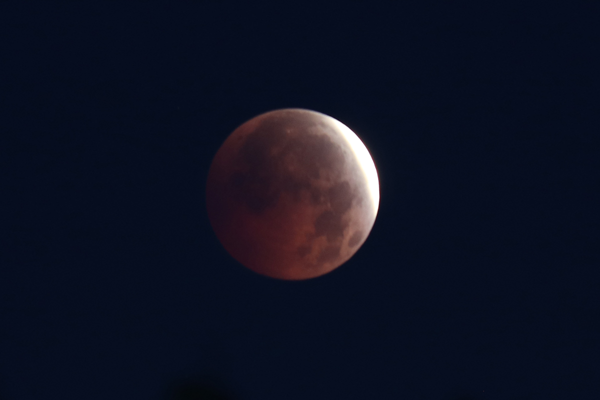 Thanks to Lauren Hodgson-King for sending us this image of the partial lunar eclipse on 28 August 2026 from Leigh-on-Sea, Essex, UK at 05:08 local time, which comes with quite a funny background story! "I wanted to set up my telescope in the garden but the Moon was behind a big tree," says Lauren, "so I ended up shooting this 1.3s exposure with my camera, holding it balanced on the bathroom tap out of the window of our loft room! Equipment: Canon EOS 77D DLSR camera, bathroom tap Exposure: ISO 400, 300mm, f/5.6, 1 1/3s