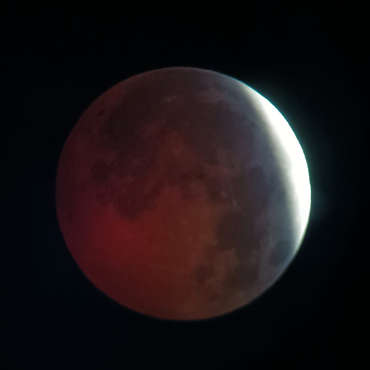Thanks to the Taverners Road Astronomy Club – 'Team TRAC' – for sending us this view of the partial lunar eclipse captured on 28 August 2026 from Ryetop Park, Rainham, Kent, UK at 04:57 local time 