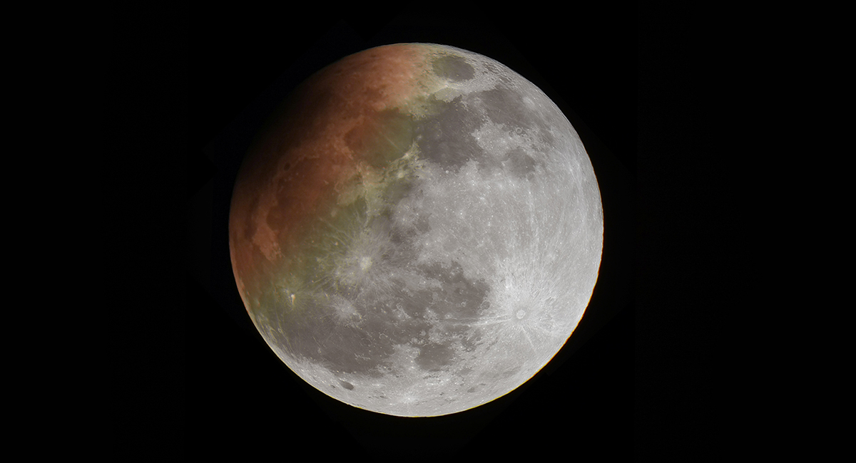 During a lunar eclipse, Earth's shadow can be seen taking a 'bite' out of the Moon!