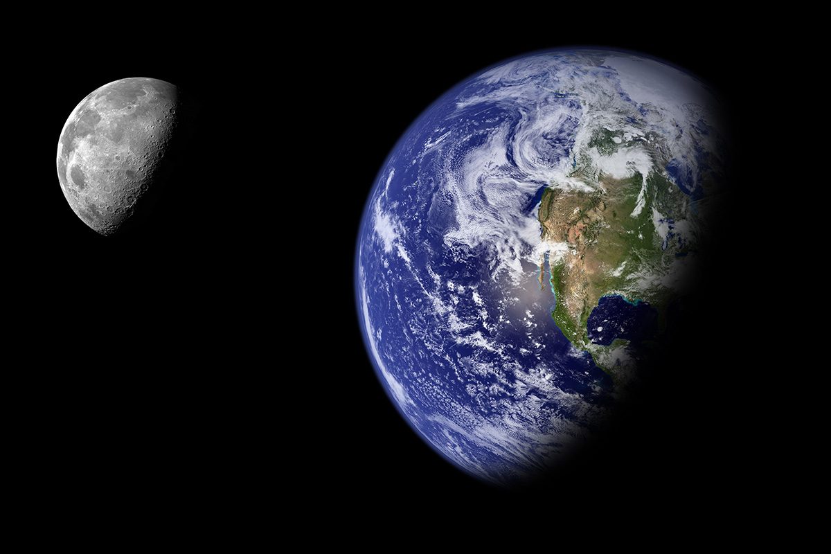 Earth spinning with Moon. Credit: photovideostock / Getty Images