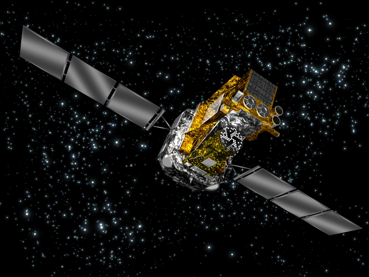 Artist's impression of ESA’s INTEGRAL space telescope. Credit: ESA/Medialab