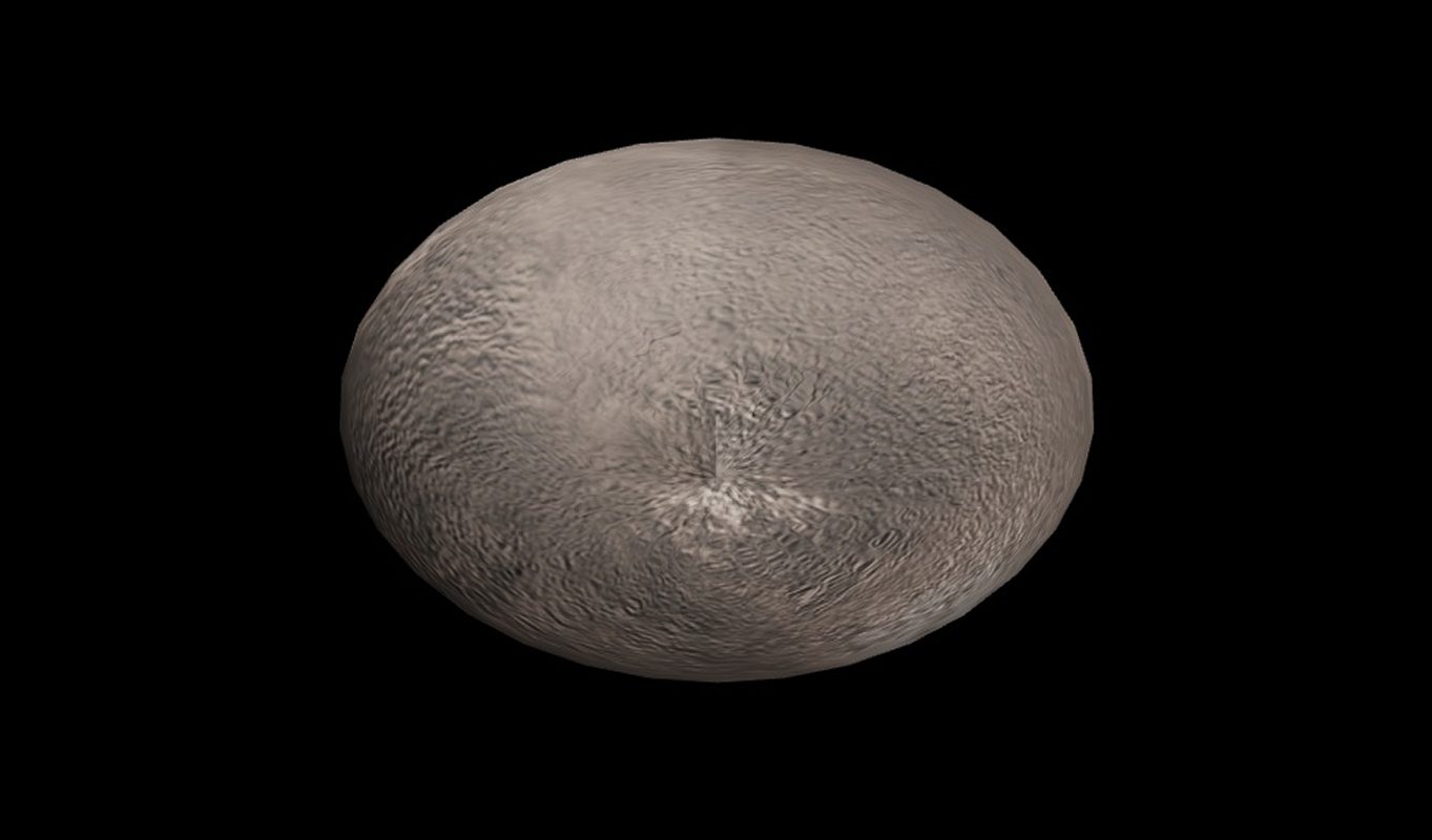 A 3D model of dwarf planet Haumea. Credit: NASA Visualization Technology Applications And Development (VTAD)
