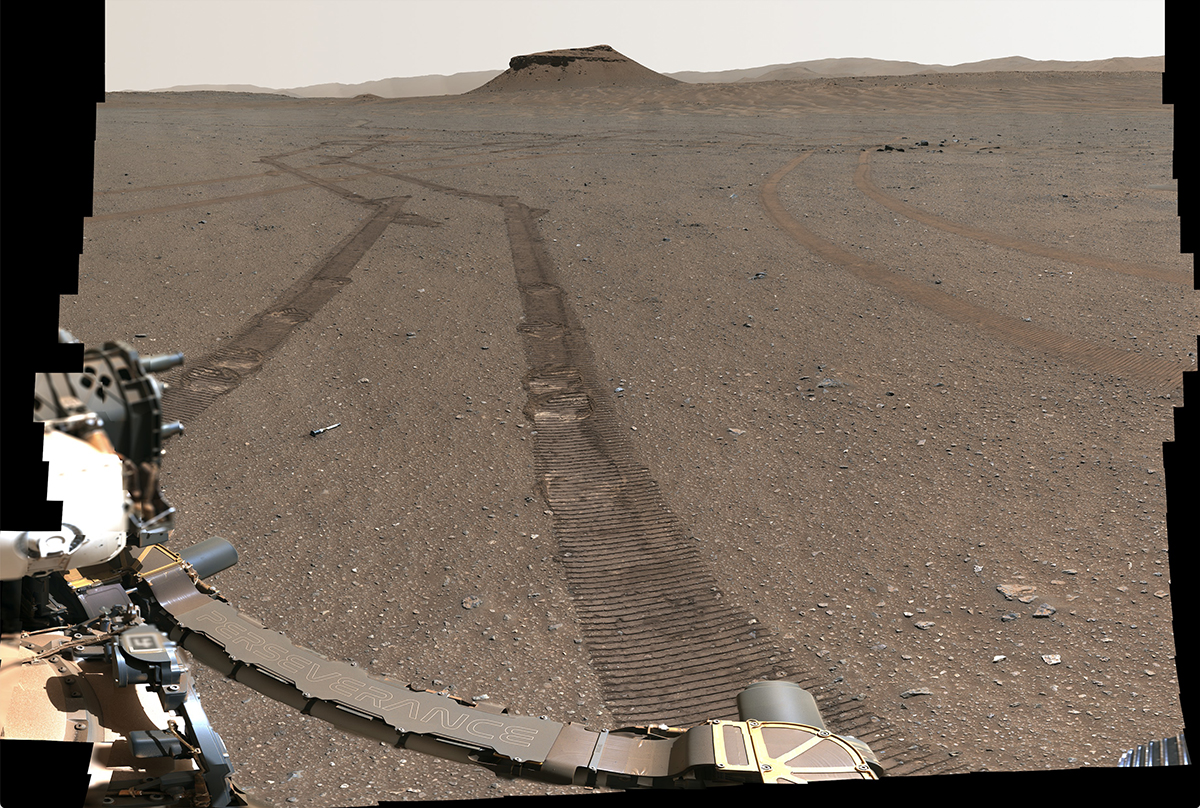 NASA’s Perseverance rover image showing a sample depot on 31 January 2023, containing 10 samples. Credit: NASA/JPL-Caltech/ASU/MSSS Full Image Details