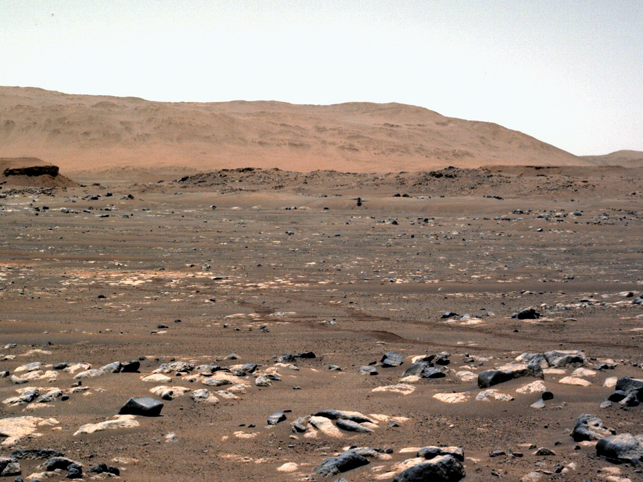 Mars Helicopter, Ingenuity, makes its first flight. MARS PERSEVERANCE, 19 APRIL 2021. IMAGE CREDIT: NASA/JPL-Caltech/ASU