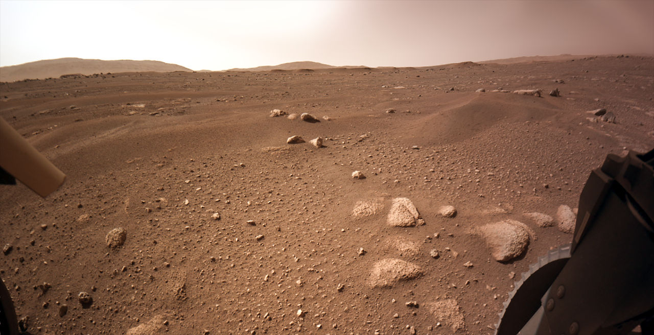 The Martian landscape, Sol 2 MARS PERSEVERANCE, 21 FEBRUARY 2021. IMAGE CREDIT: NASA/JPL-Caltech/Will Gater