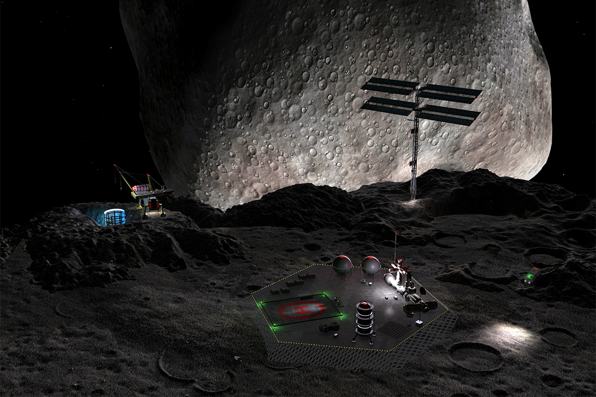 Artist's impression of an asteroid mining crew extracting valuable metals. Credit: StockTrek Images / Getty