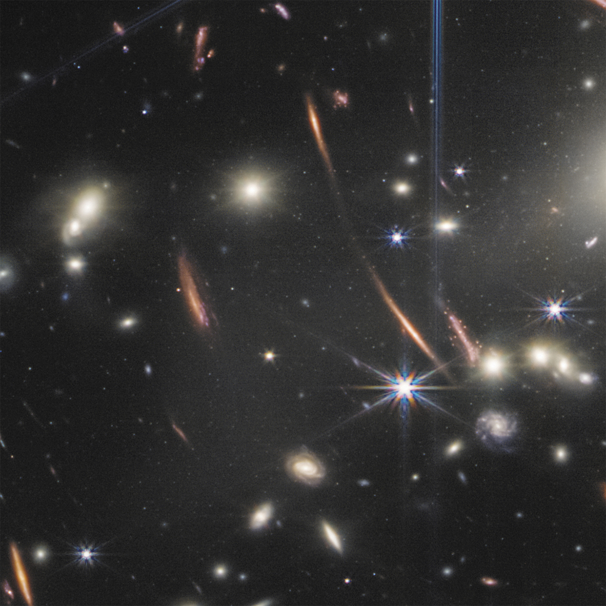 A zoom-in on Webb's image of SMACS 0723. Credit: NASA, ESA, CSA, and STScI