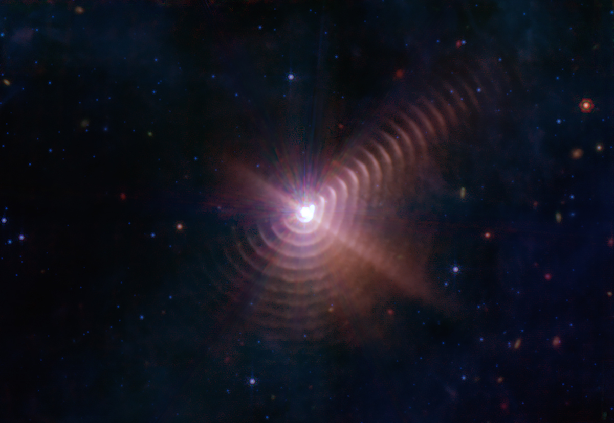 James Webb Space Telescope image of Wolf-Rayet 140. Credit: NASA, ESA, CSA, STScI, NASA-JPL, Caltech