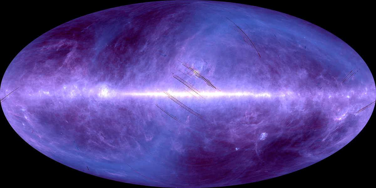 An all-sky view in infrared captured by the AKARI space telescope. The Milky Way is the bright band stretching across the image. Credit: JAXA