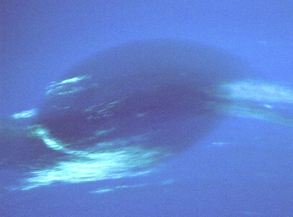 Neptune's Great Dark Spot as seen by the Voyager 2 spacecraft. Credit: NASA/JPL