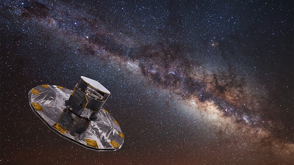Gaia was instrumental in locating the closest known black hole to Earth. Credit: ESA/ATG medialab; background: ESO/S. Brunier