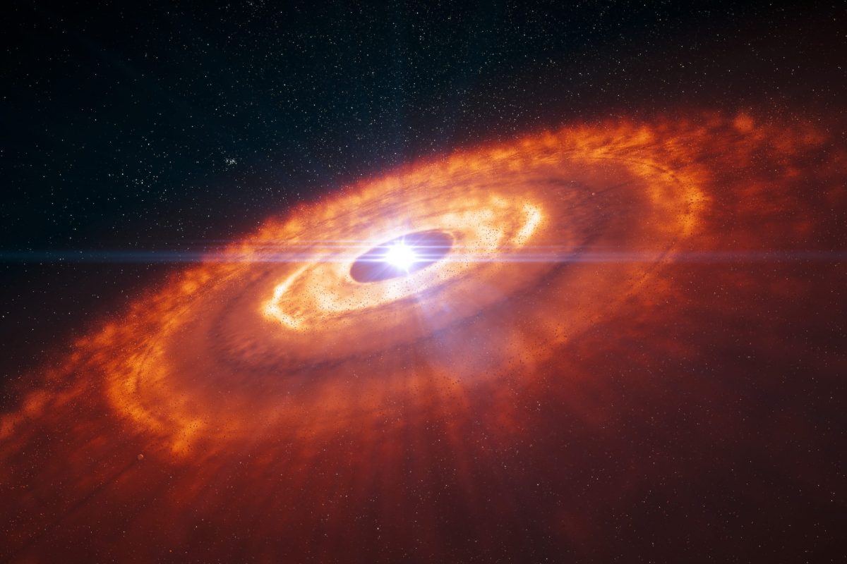 Artist’s impression of a young star surrounded by a protoplanetary disc. Credit: ESO/L. Calçada