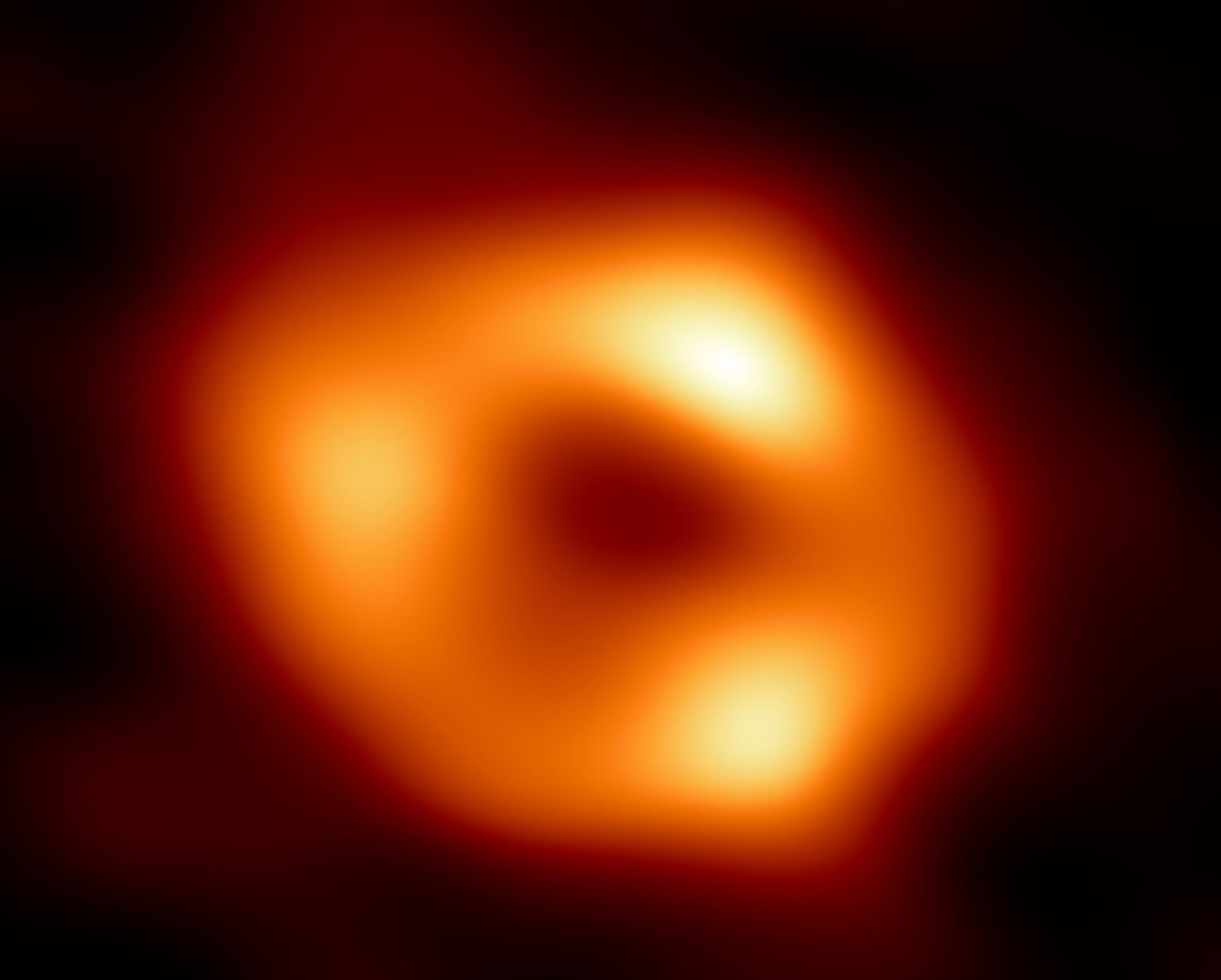The Event Horizon Telescope Collaboration captured the first ever image of Sagittarius A*, the supermassive black hole at the centre of our Galaxy. Credit: EHT Collaboration