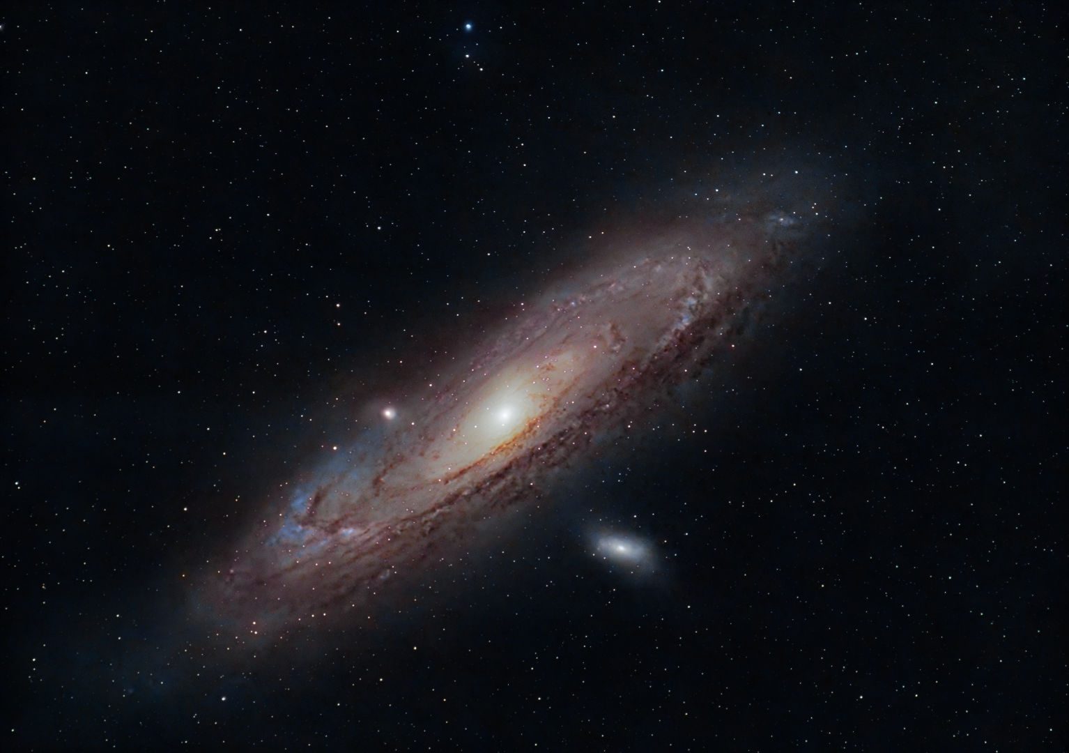 The Andromeda Galaxy, M31 Mohamed Ramez, Nuweiba, South Sinai, Egypt, 14 October 2025 Equipment: Nikon D5300 camera, Nikon 70-300mm lens, Sky-Watcher Star Adventurer 2i mount