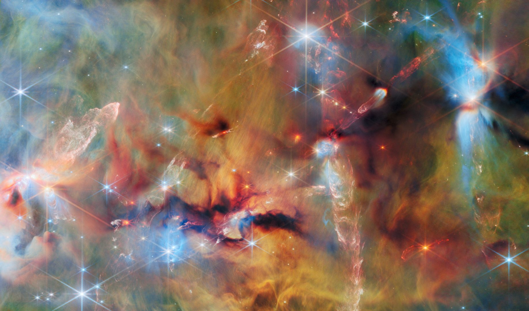 Molecular cloud OMC-2 James Webb Space Telescope, 5 June 2026 Credit: ESA/Webb, NASA & CSA, T. Megeath, M. Zamani (ESA/Webb). Acknowledgement: M. H. Özsaraç