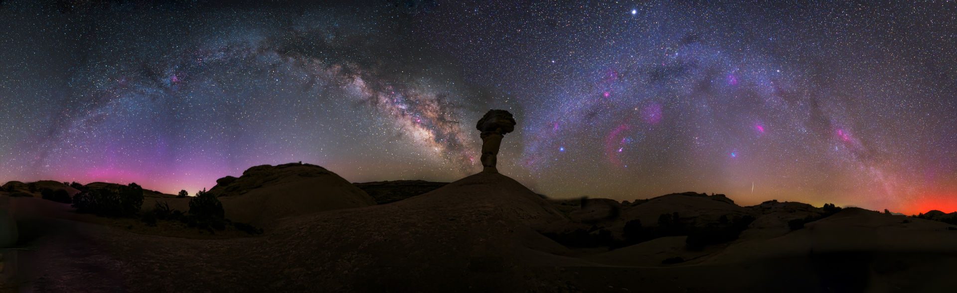 Double Milky Way Arch Ujjwal Datta, Moab, Utah, USA, 20-21 March 2026 Equipment: Canon EOS R8 camera, Sigma 14mm lens, Benro Polaris mount