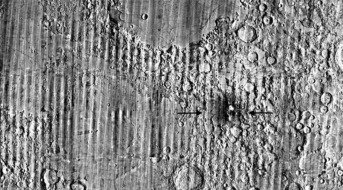A zoomed-in view of the Moon showing the location of McGetchin crater captured by NASA’s Lunar Reconnaissance Orbiter Camera. Credits: NASA Goddard/Intuitive Machines/Robert Wagner