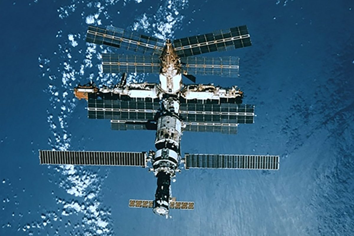 Russia’s Mir space station captured from Space Shuttle Atlantis as it approached for docking on 15 January 1997. Credit: NASA