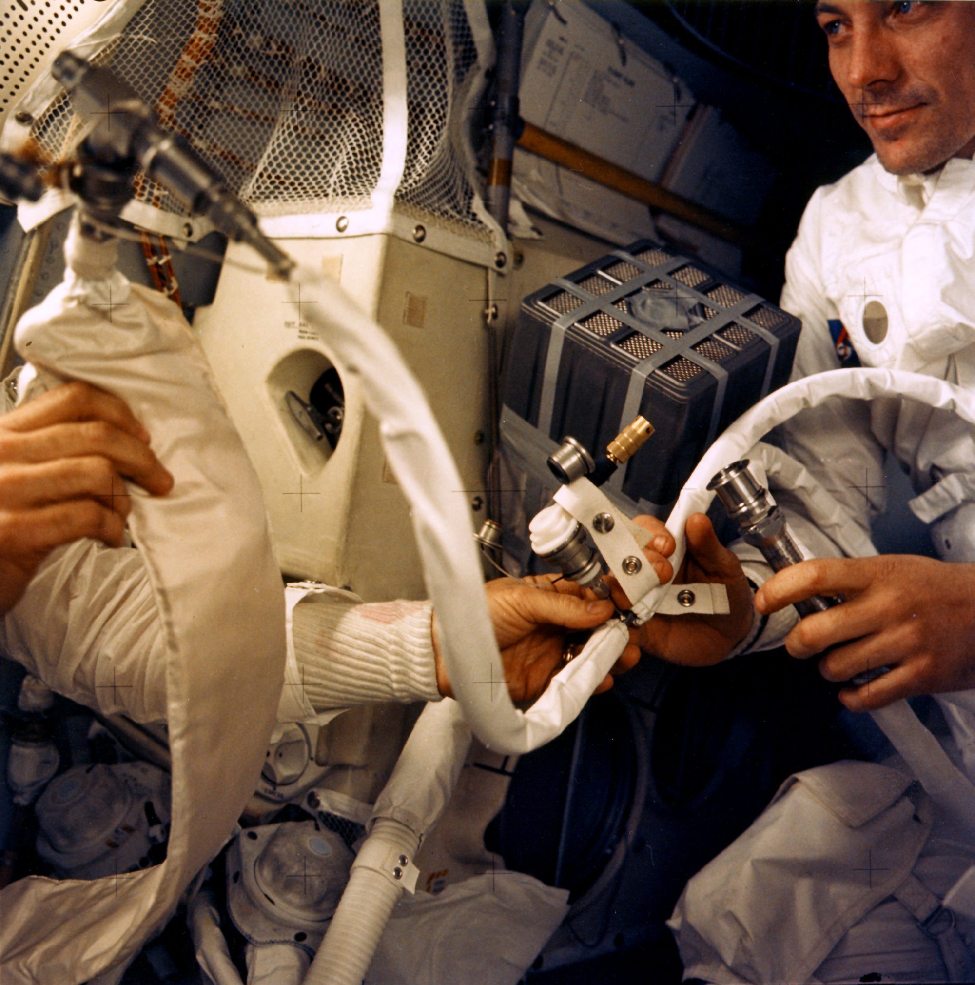 The crew of Apollo 13 adapt the filter