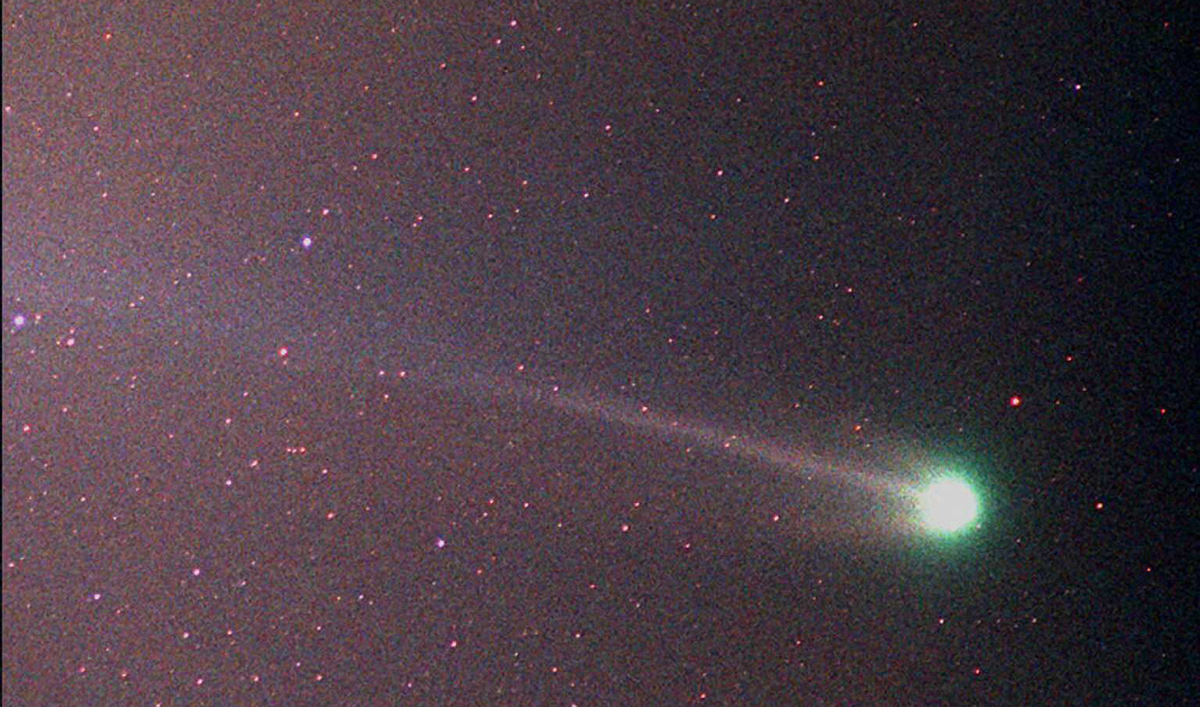 Comet Hyakutake on 27 March 1996, from Merritt Island in Florida near Kennedy Space Center. Credit: GEORGE SHELTON/AFP via Getty Images