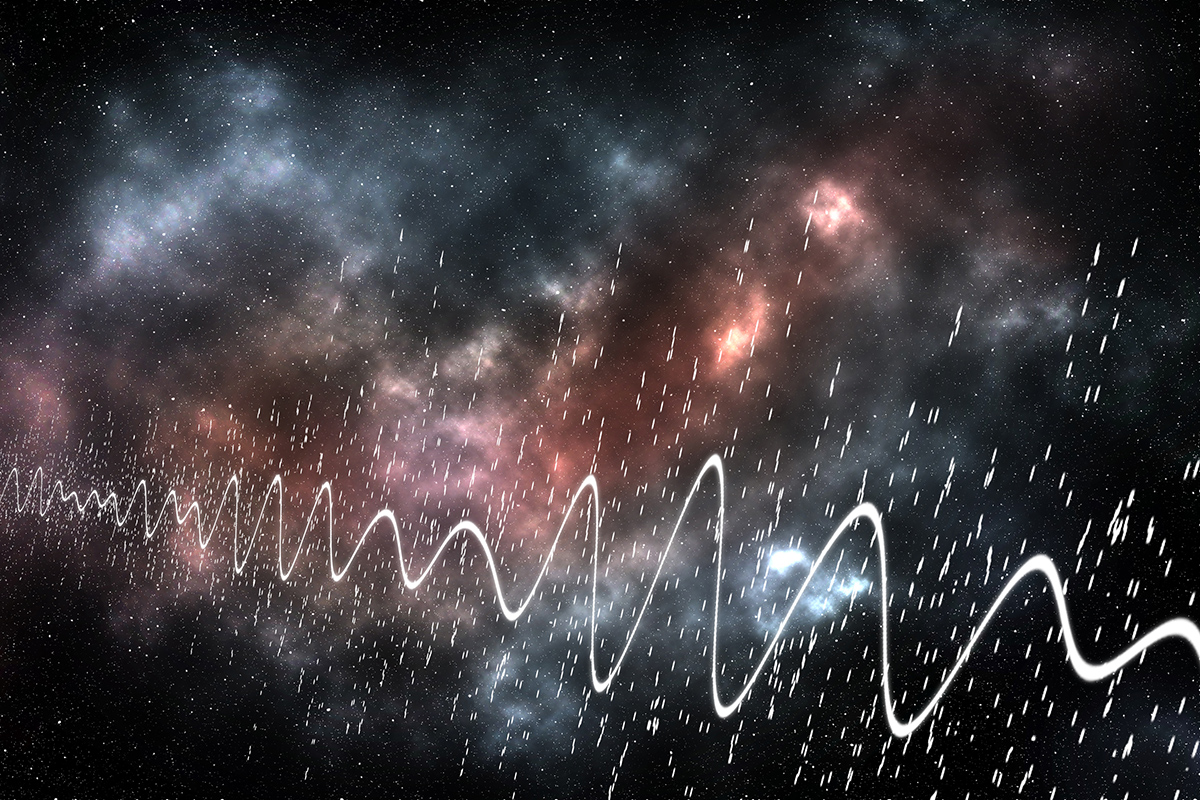 Artist's impression of radio signals in deep space. Credit: Credit: Rytis Bernotas