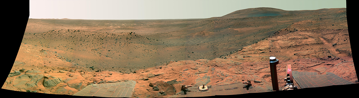 A West Valley panorama on Mars, captured by NASA's Spirit rover, late 2007. Credit: NASA/JPL-Caltech/Cornell University