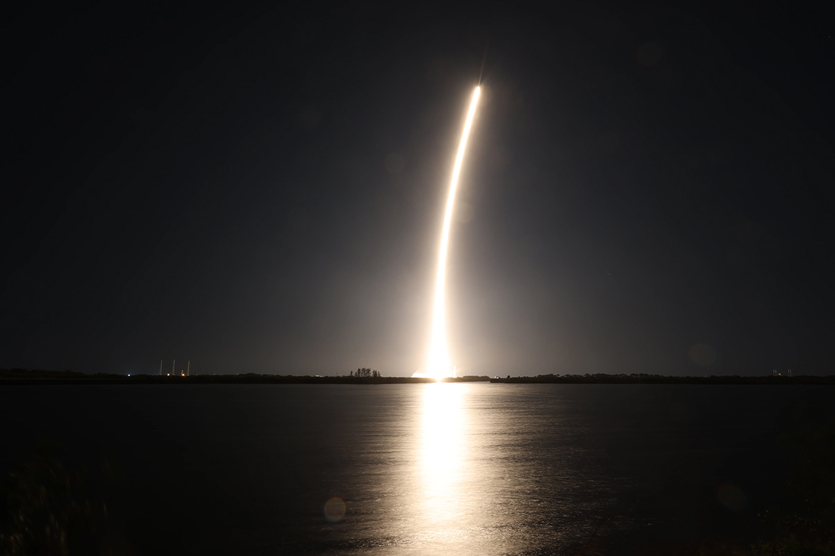 Launch of the SpaceX Falcon 9 on 15 January 2025. Credit: NASA/Frank Michaux