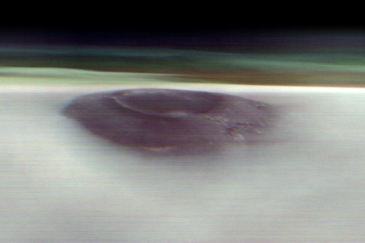 Arsia Mons, an ancient volcano on Mars captured before dawn on 2 May 2025 by NASA’s 2001 Mars Odyssey orbiter. Credit: NASA/JPL-Caltech/ASU