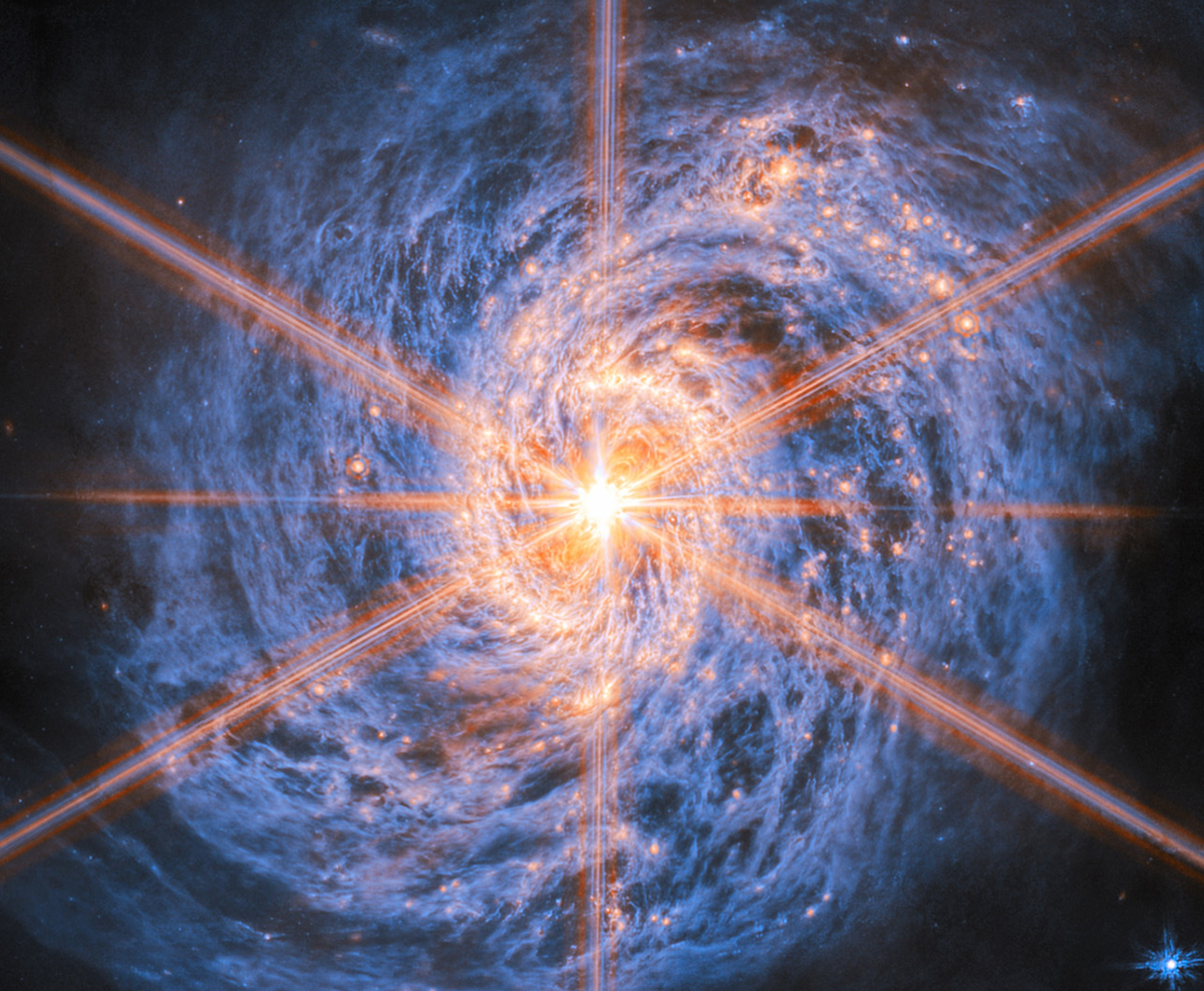 This image by the James Webb Space Telescope shows just how bright a galaxy's core can be, powered by the central supermassive black hole. It shows galaxy M77 and its central supermassive black hole. Credit: ESA/Webb, NASA & CSA, A. Leroy